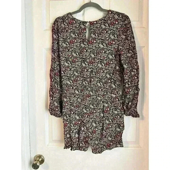 Ann Taylor LOFT Garden Wrap Floral Print Long Sleeve Romper Sz Small New Pockets - Picture 8 of 9